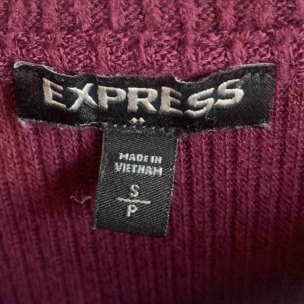 Express Maroon Ribbed Wide Neck Sweater - Picture 3 of 4